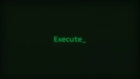 Retro Computer Coding Text Animation Typing Execute, CRT Monitor Style Stock Footage 230926023