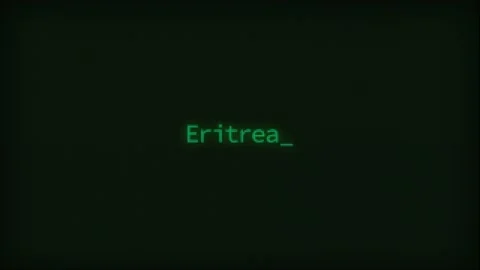 Retro Computer Coding Text Animation Typing Eritrea, CRT Monitor Style Stock Footage 231001678