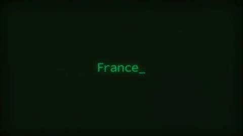 Retro Computer Coding Text Animation Typing France, CRT Monitor Style Stock Footage 231001680