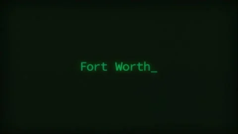 Retro Computer Coding Text Animation Typing Fort Worth, CRT Monitor Style Stock Footage 231001698