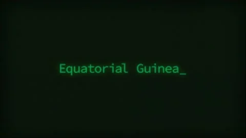 Retro Computer Coding Text Animation Typing Equatorial Guinea, CRT Monitor .. Stock Footage 231001700