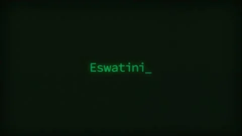 Retro Computer Coding Text Animation Typing Eswatini, CRT Monitor Style Stock Footage 231001952