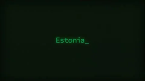 Retro Computer Coding Text Animation Typing Estonia, CRT Monitor Style Video stock 231001959