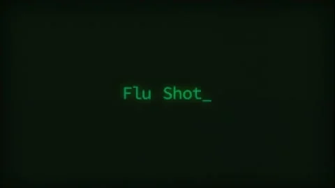 Retro Computer Coding Text Animation Typing Flu Shot, CRT Monitor Style Stock Footage 231001960