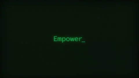 Retro Computer Coding Text Animation Typing Empower, CRT Monitor Style Stock Footage 231081318