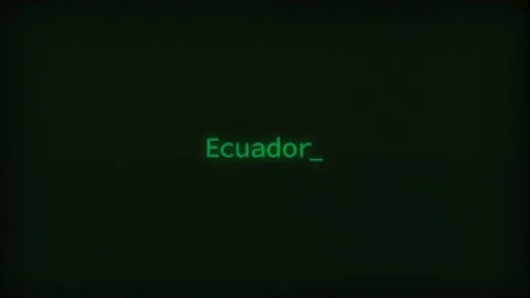 Retro Computer Coding Text Animation Typing Ecuador, CRT Monitor Style Stock Footage 231081360