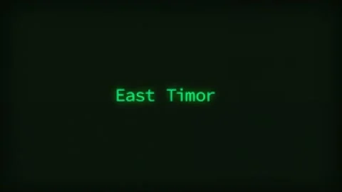 Retro Computer Coding Text Animation Typing East Timor, CRT Monitor Style Stock Footage 231081483