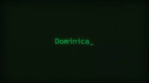 Retro Computer Coding Text Animation Typing Dominica, CRT Monitor Style Stock Footage 231256157