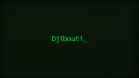Retro Computer Coding Text Animation Typing Djibouti, CRT Monitor Style Stock Footage 231256651
