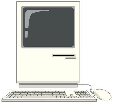 Retro computer device isolated Stock Illustration