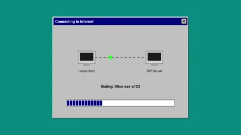 Retro Computer Dial Up Internet Connection Window Stock Footage 348006475