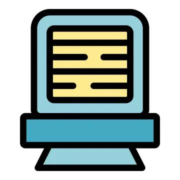 Retro computer displaying processing information on screen Stock Illustration