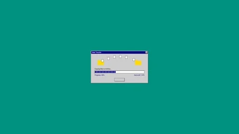 Retro computer file copy progress bar animation stock footage Stock Footage 346806064