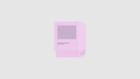 Retro computer with floppy disk slot digital sticker animation Stock Footage 332231539