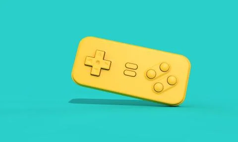 Retro computer game controller background. 3D Rendering Stock Illustration