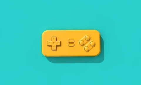 Retro computer game controller background. 3D Rendering Illustrazione stock