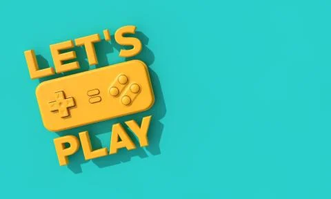 Retro computer game controller background. 3D Rendering Stock Illustration