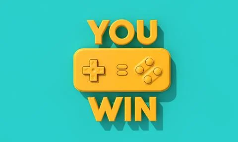 Retro computer game controller background. 3D Rendering Illustrazione stock