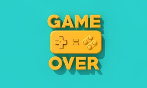 Retro computer game controller background. 3D Rendering 스톡 일러스트