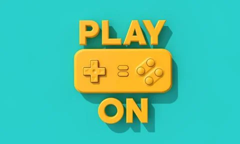 Retro computer game controller background. 3D Rendering Stock Illustration