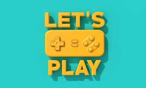 Retro computer game controller background. 3D Rendering 스톡 일러스트