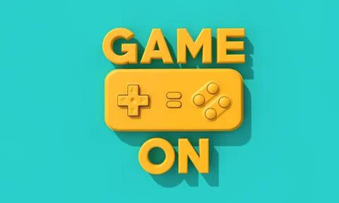 Retro computer game controller background. 3D Rendering Stock Illustration