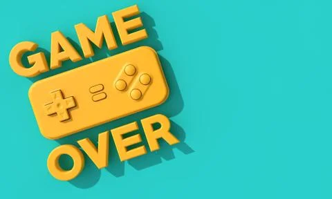 Retro computer game controller background. 3D Rendering Stock Illustration