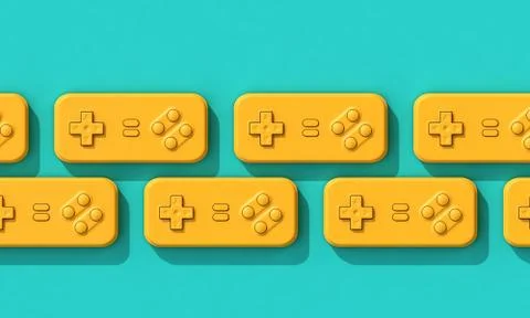 Retro computer game controller background. 3D Rendering Stock-Illustration