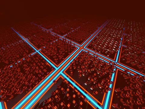 Retro Computer game Space city Illustrazione stock