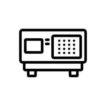 Retro computer icon vector. Isolated contour symbol illustration Stock Illustration