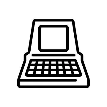 Retro computer icon vector. Isolated contour symbol illustration Stock Illustration
