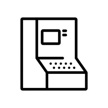 Retro computer icon vector. Isolated contour symbol illustration Stock Illustration