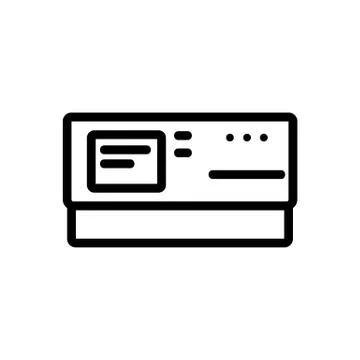 Retro computer icon vector. Isolated contour symbol illustration Stock Illustration