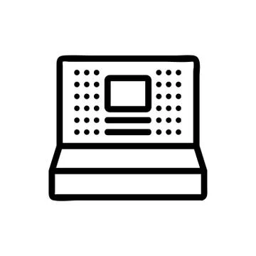 Retro computer icon vector. Isolated contour symbol illustration Stock Illustration