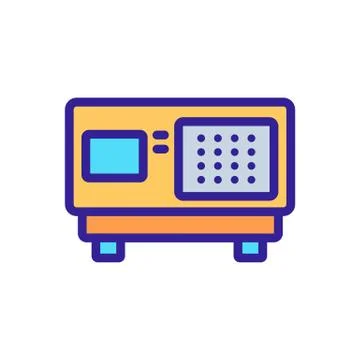 Retro computer icon vector. Isolated contour symbol illustration Stock Illustration