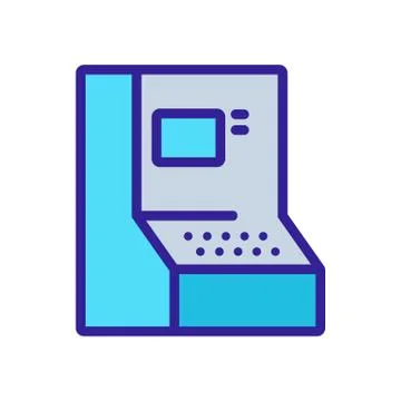 Retro computer icon vector. Isolated contour symbol illustration Stock Illustration
