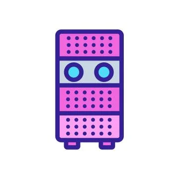Retro computer icon vector. Isolated contour symbol illustration Stock Illustration