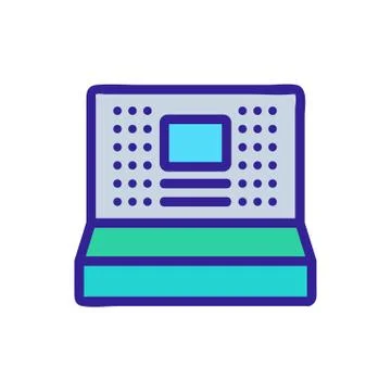 Retro computer icon vector. Isolated contour symbol illustration Stock Illustration