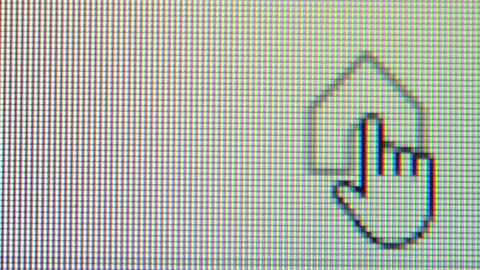 Retro computer with icons on desktop, macro photography. Vídeos de archivo 142669513