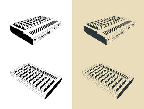Retro computer illustrations Stock Illustration