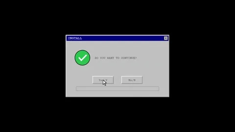 Retro Computer Install Dialog Box Interface Stock Footage 348254978