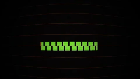 Retro Computer Interface with Pulsing Green Waveform Animation. Stock Footage 334538502