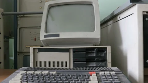 Retro computer in the laboratory, research center Stock Footage 90443965