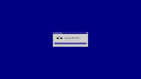 Retro computer loading bar progress animation on blue screen Stock Footage 346806539
