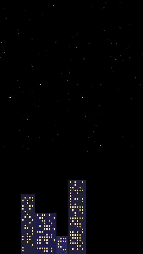 Retro computer New Year screensaver with pixel city fireworks for mobile stories Stock Footage 348047210