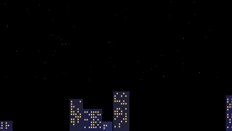 Retro computer New Year screensaver with pixel city fireworks 2027 Stock Footage 348047211