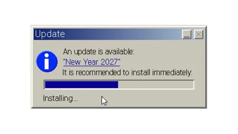 Retro Computer New Year Update Installation Animation Stock Footage 346949941