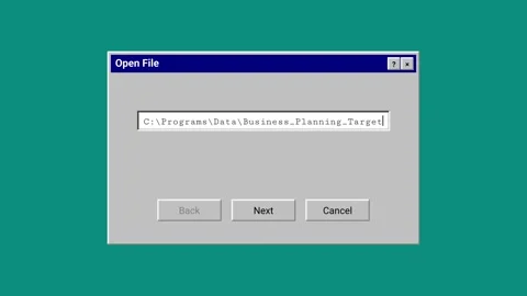 Retro Computer Open File Dialog Box Animation Stock Footage 348254979