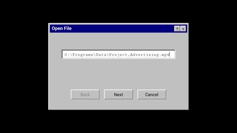 Retro Computer Open File Window Prompt Animation with Typing Text Stock Footage 348254981