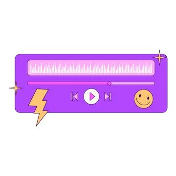 Retro computer playlist windowns element. Stockillustratie